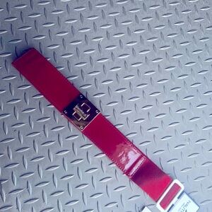 Red lock nautica belt elastic belt nwt o/s classic preppy coastal beautiful boho